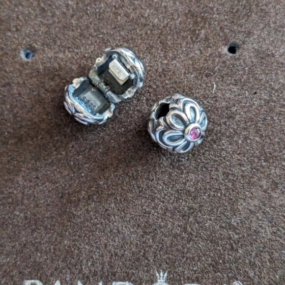 2 Pandora Zinnia with Amethyst clips - Picture 1 of 5
